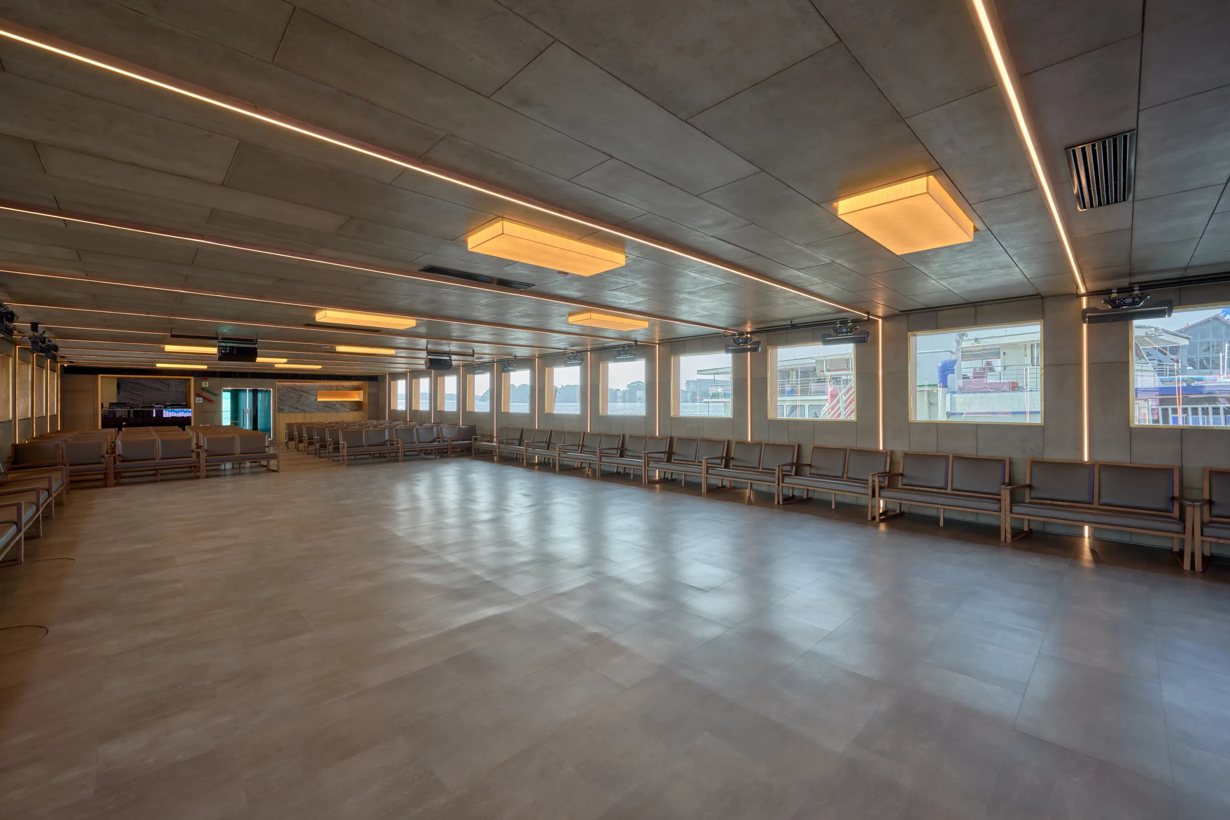 Open hall aboard Classic Imperial ready for an event